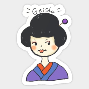 Pop Vintage Japanese Geisha Kimono Girl Art Logo Aesthetic Tattoo Japan Samurai Sticker